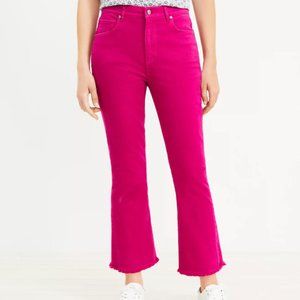 NWT Loft Frayed High Rise Kick Crop Jeans
